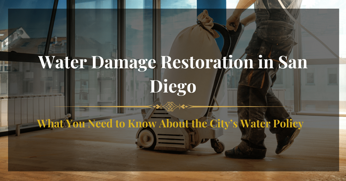 A Technician in water damage restoration in san diego restoring a water-damaged living room.