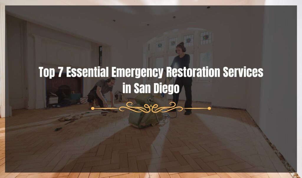 Emergency Restoration Services San Diego: Professional restoration team repairing water damage in a San Diego home.