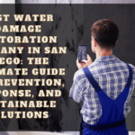 Best Water Damage Restoration Company San Diego: A professional technician using industrial drying equipment to restore a water-damaged home in San Diego.
