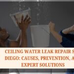Ceiling Water Leak Repair San Diego: Ceiling water damage from a leak in a San Diego home