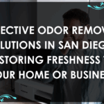 Technician performing professional odor removal San Diego treatment using advanced equipment