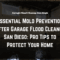 Garage floor drying process during garage flood cleanup San Diego.